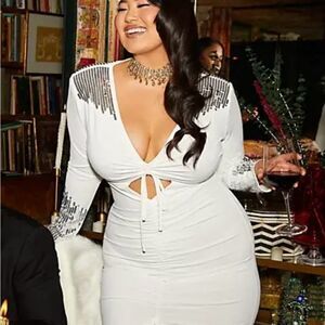 FTF Sequin Detail Keyhole Gown (flawed)